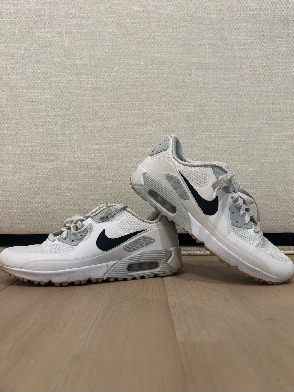 Nike White and Black Men's Air Max Golf Shoe